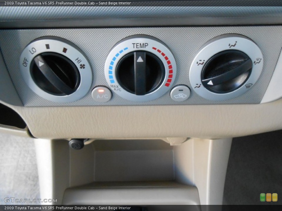 Sand Beige Interior Controls for the 2009 Toyota Tacoma V6 SR5 PreRunner Double Cab #78226243