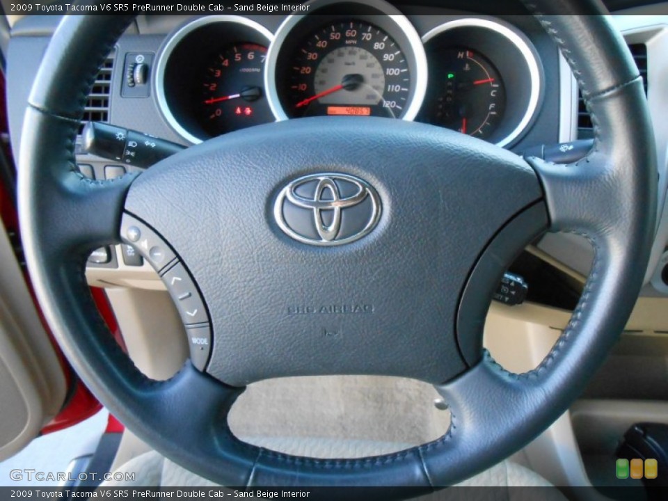 Sand Beige Interior Steering Wheel for the 2009 Toyota Tacoma V6 SR5 PreRunner Double Cab #78226289