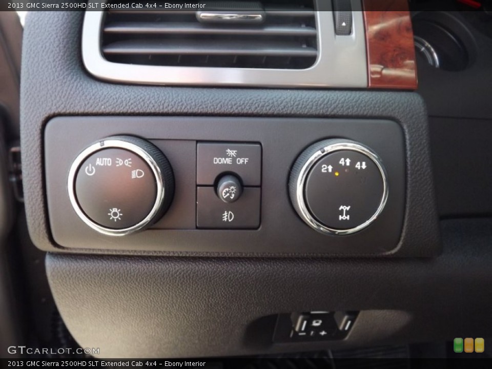 Ebony Interior Controls for the 2013 GMC Sierra 2500HD SLT Extended Cab 4x4 #78227440