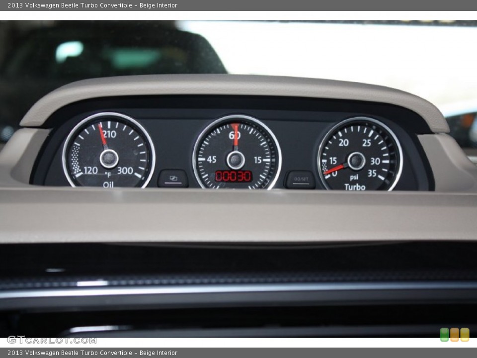 Beige Interior Gauges for the 2013 Volkswagen Beetle Turbo Convertible #78229310