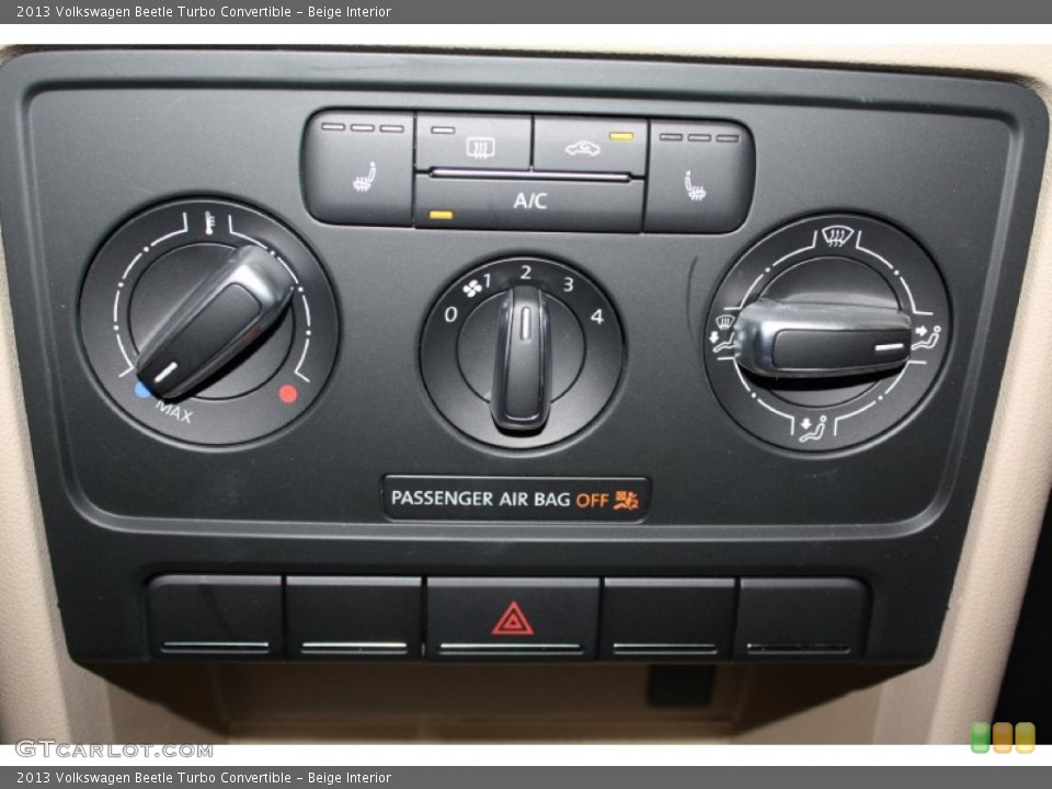 Beige Interior Controls for the 2013 Volkswagen Beetle Turbo Convertible #78229390