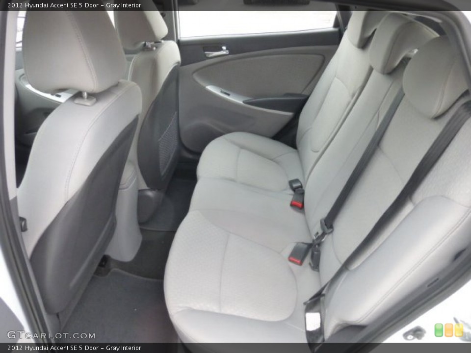 Gray Interior Rear Seat for the 2012 Hyundai Accent SE 5 Door #78231389