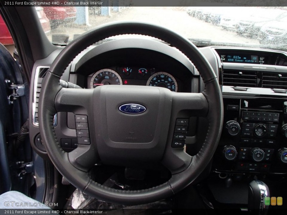 Charcoal Black Interior Steering Wheel for the 2011 Ford Escape Limited 4WD #78234091