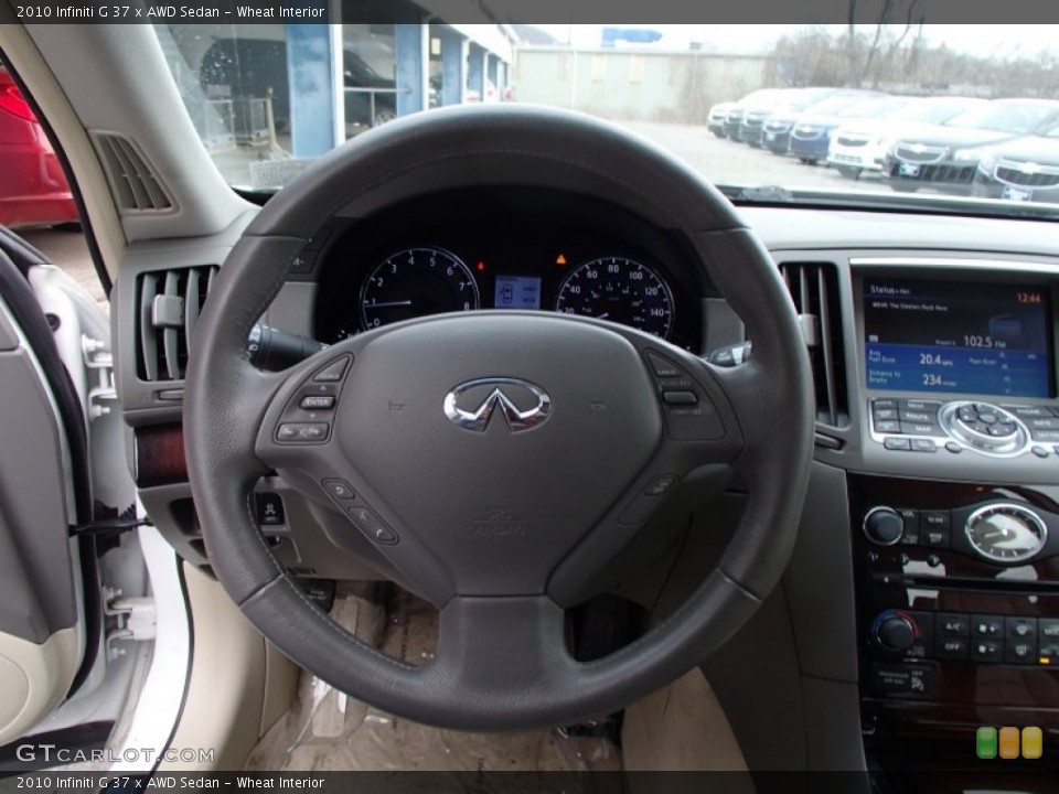 Wheat Interior Steering Wheel for the 2010 Infiniti G 37 x AWD Sedan #78236182