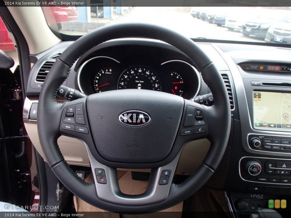 Beige Interior Steering Wheel for the 2014 Kia Sorento EX V6 AWD #78239081