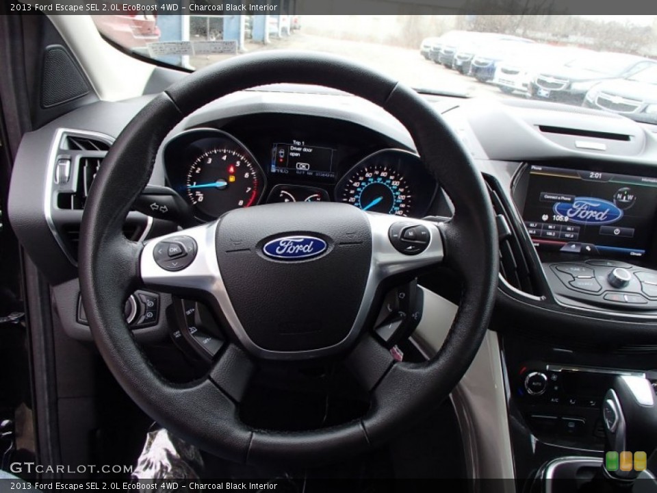 Charcoal Black Interior Steering Wheel for the 2013 Ford Escape SEL 2.0L EcoBoost 4WD #78241799