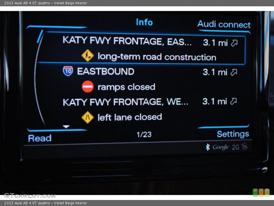 Velvet Beige Interior Controls for the 2013 Audi A8 4.0T quattro #78242002