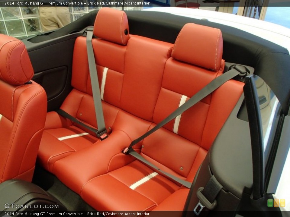 Brick Red/Cashmere Accent Interior Rear Seat for the 2014 Ford Mustang GT Premium Convertible #78242438
