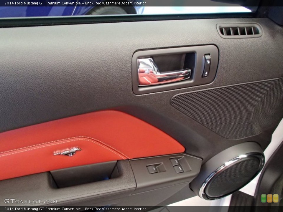 Brick Red/Cashmere Accent Interior Controls for the 2014 Ford Mustang GT Premium Convertible #78242461