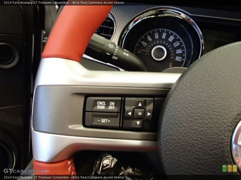 Brick Red/Cashmere Accent Interior Controls for the 2014 Ford Mustang GT Premium Convertible #78242536