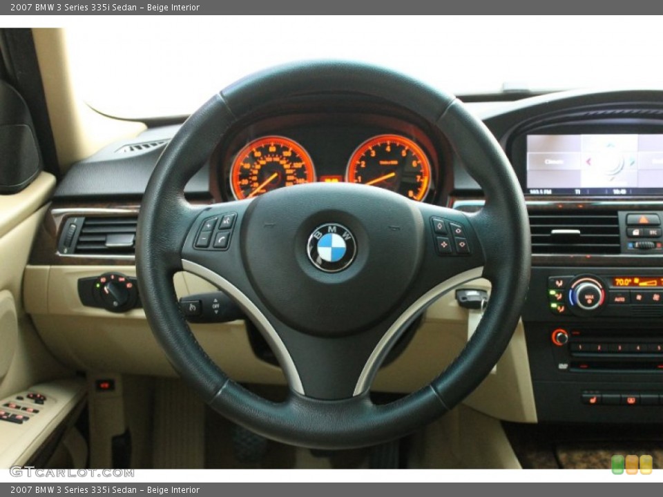 Beige Interior Steering Wheel for the 2007 BMW 3 Series 335i Sedan #78243677