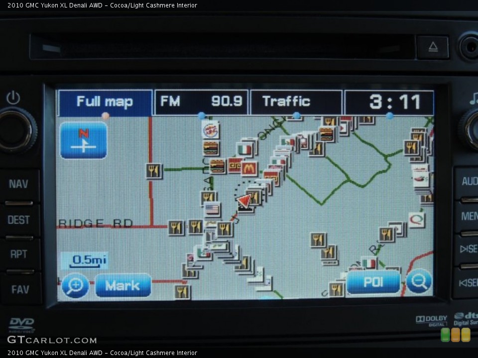 Cocoa/Light Cashmere Interior Navigation for the 2010 GMC Yukon XL Denali AWD #78248973