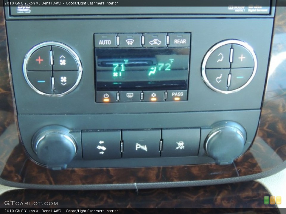 Cocoa/Light Cashmere Interior Controls for the 2010 GMC Yukon XL Denali AWD #78249010