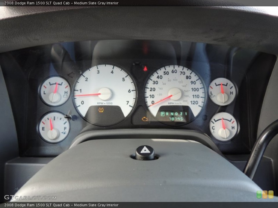 Medium Slate Gray Interior Gauges for the 2008 Dodge Ram 1500 SLT Quad Cab #78251311