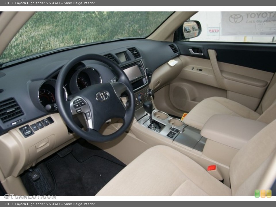 Sand Beige Interior Prime Interior for the 2013 Toyota Highlander V6 4WD #78252784