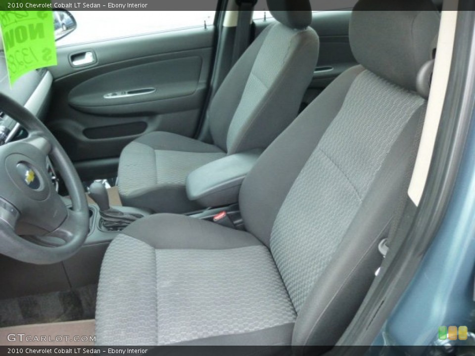 Ebony Interior Front Seat for the 2010 Chevrolet Cobalt LT Sedan #78255190