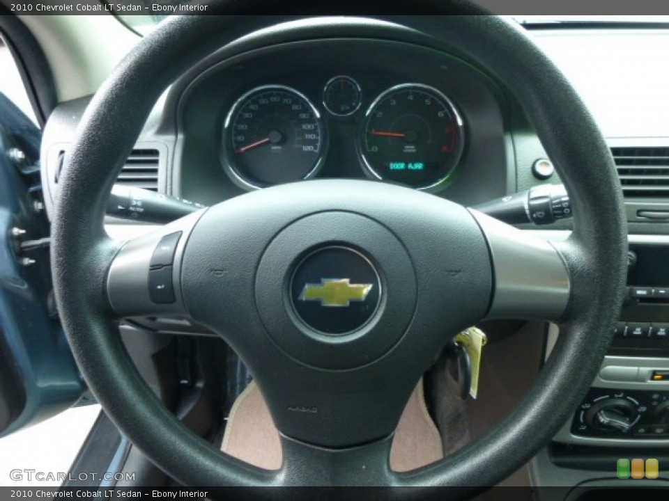 Ebony Interior Steering Wheel for the 2010 Chevrolet Cobalt LT Sedan #78255292
