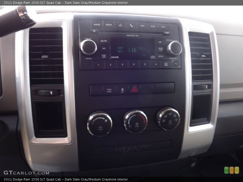 Dark Slate Gray/Medium Graystone Interior Controls for the 2011 Dodge Ram 1500 SLT Quad Cab #78258205