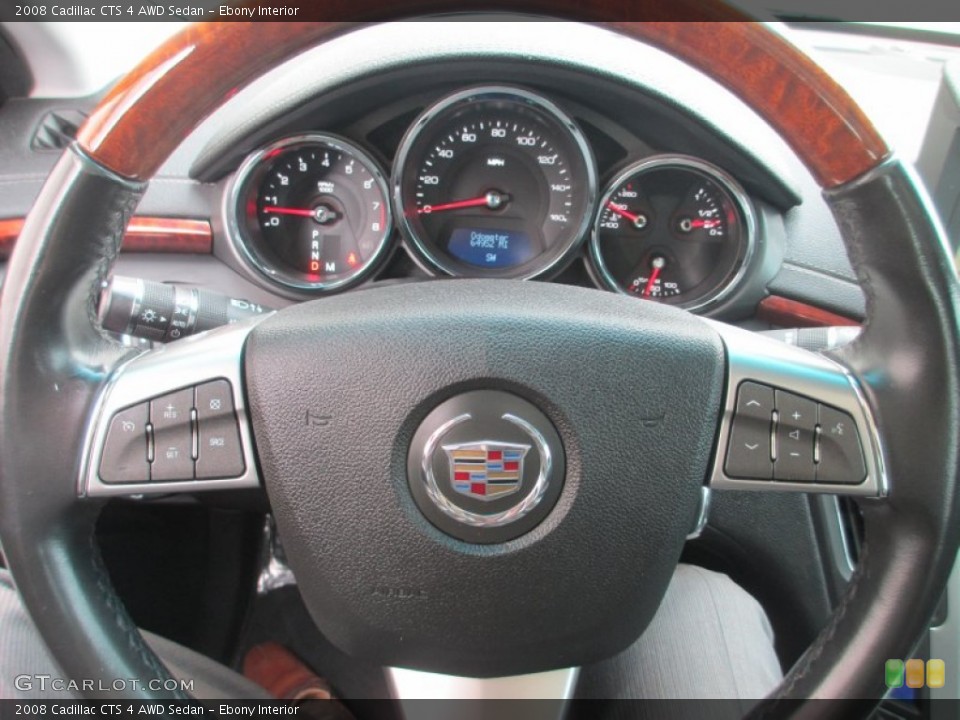 Ebony Interior Steering Wheel for the 2008 Cadillac CTS 4 AWD Sedan #78259889