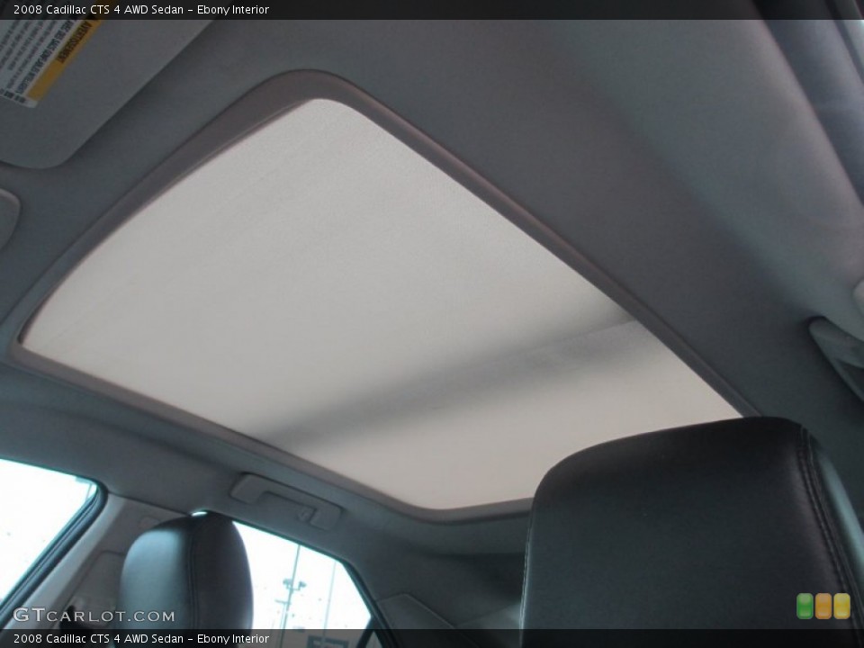 Ebony Interior Sunroof for the 2008 Cadillac CTS 4 AWD Sedan #78260184