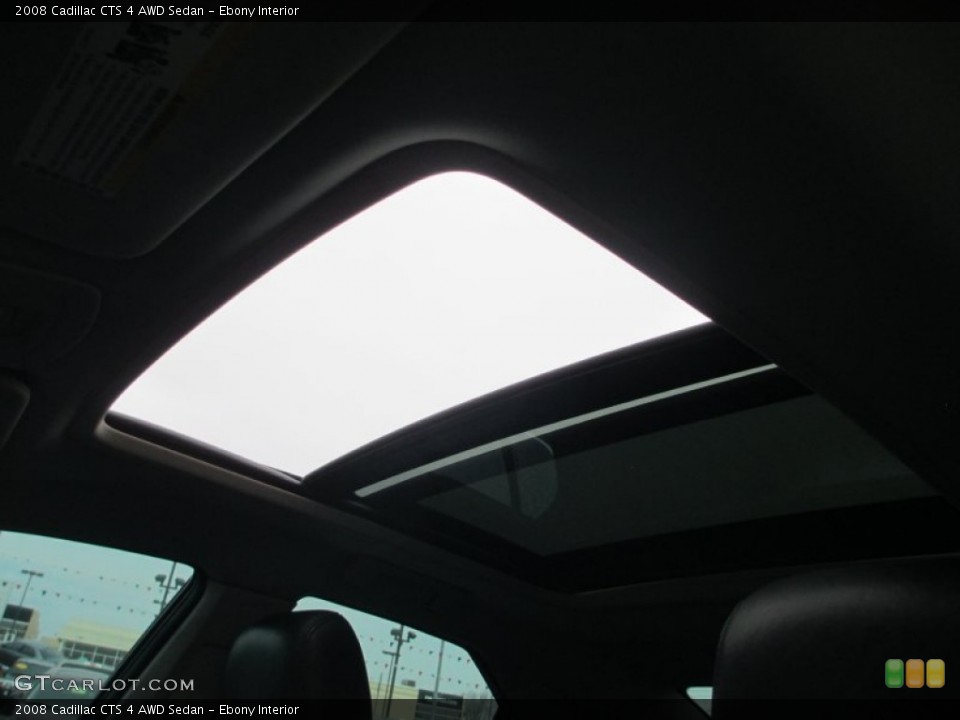 Ebony Interior Sunroof for the 2008 Cadillac CTS 4 AWD Sedan #78260207