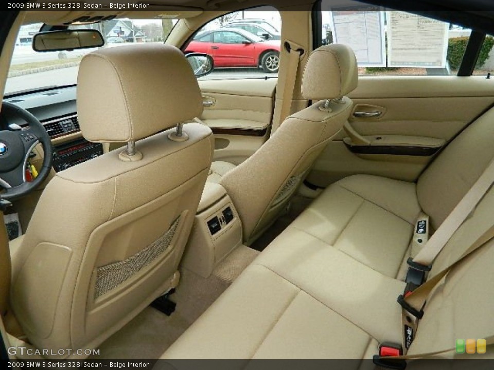 Beige Interior Rear Seat for the 2009 BMW 3 Series 328i Sedan #78260515