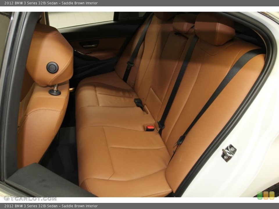 Saddle Brown Interior Rear Seat for the 2012 BMW 3 Series 328i Sedan #78263158
