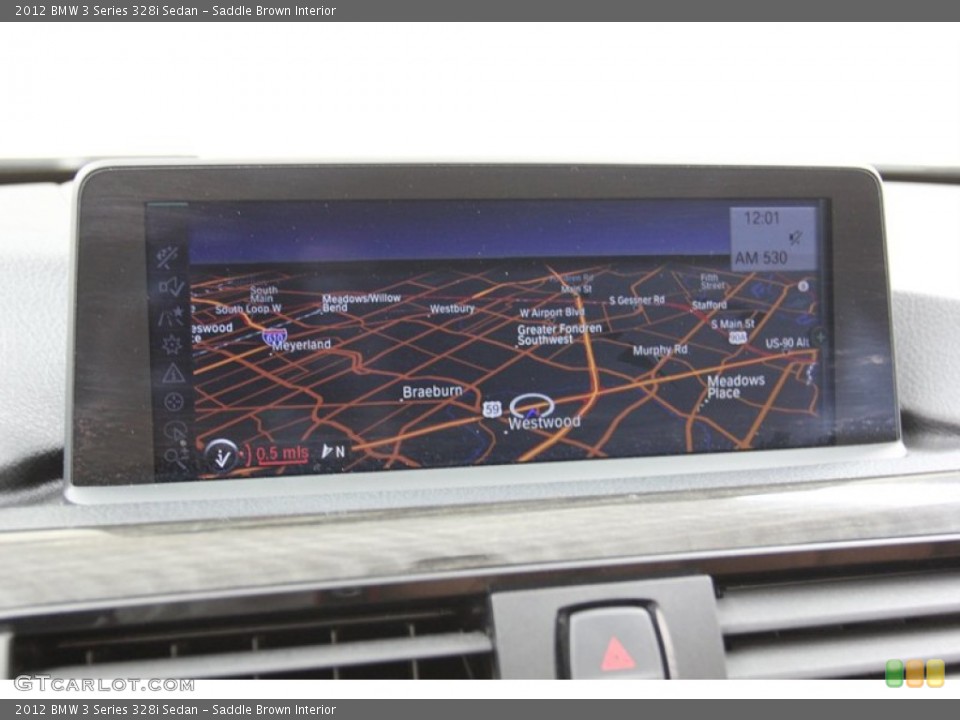 Saddle Brown Interior Navigation for the 2012 BMW 3 Series 328i Sedan #78263236