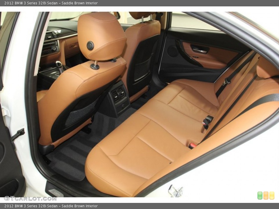 Saddle Brown Interior Rear Seat for the 2012 BMW 3 Series 328i Sedan #78263350