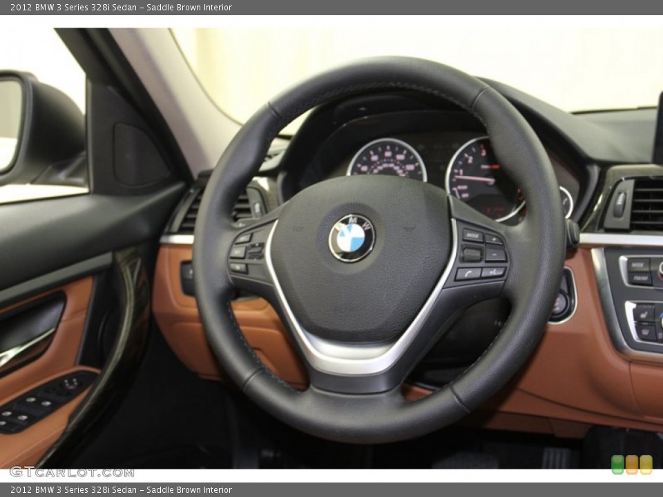 Saddle Brown Interior Steering Wheel for the 2012 BMW 3 Series 328i Sedan #78263374