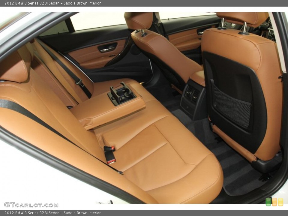 Saddle Brown Interior Rear Seat for the 2012 BMW 3 Series 328i Sedan #78263419