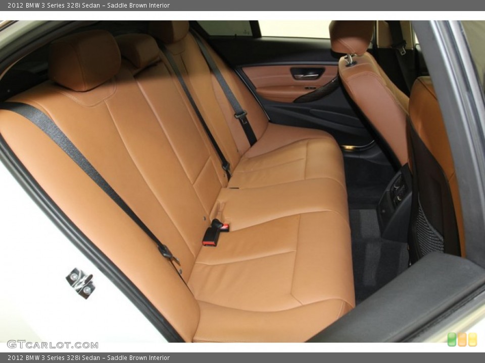 Saddle Brown Interior Rear Seat for the 2012 BMW 3 Series 328i Sedan #78263446