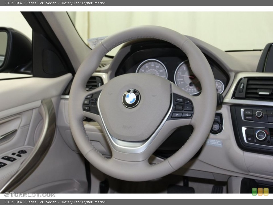Oyster/Dark Oyster Interior Steering Wheel for the 2012 BMW 3 Series 328i Sedan #78270691