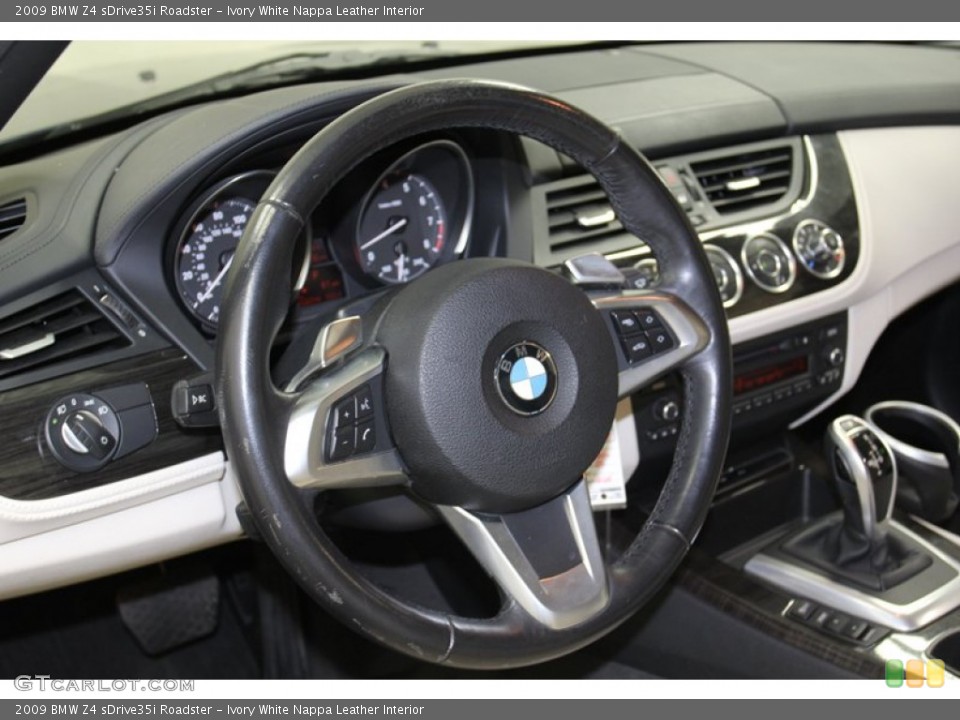 Ivory White Nappa Leather Interior Steering Wheel for the 2009 BMW Z4 sDrive35i Roadster #78271768