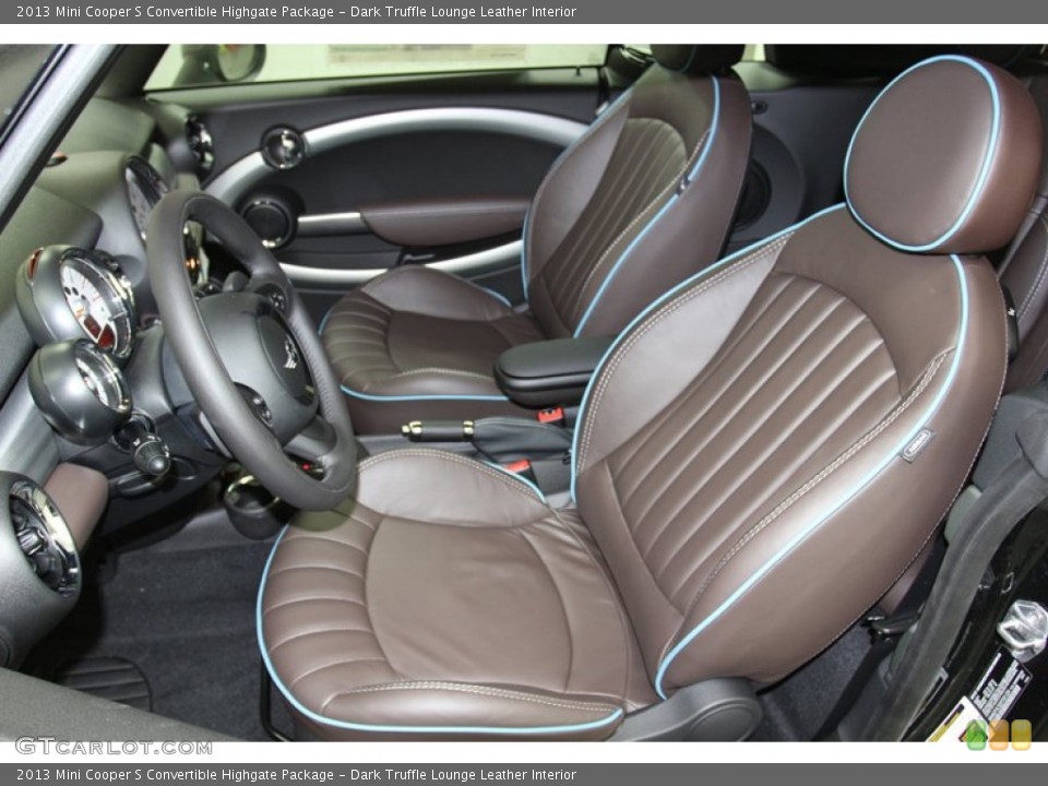 Dark Truffle Lounge Leather Interior Front Seat for the 2013 Mini Cooper S Convertible Highgate Package #78274168