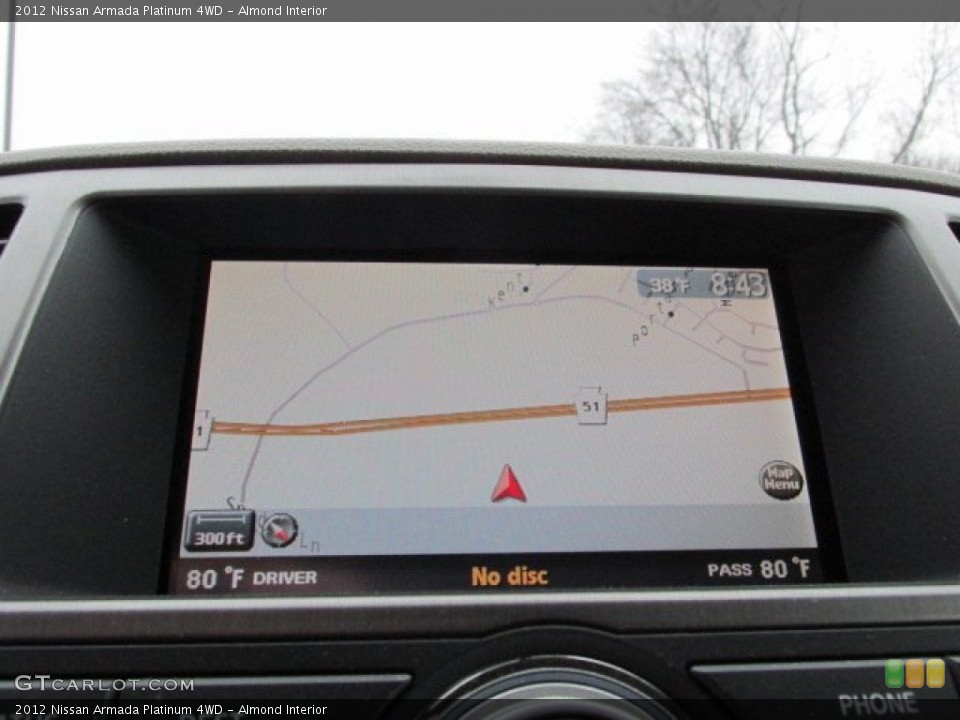 Almond Interior Navigation for the 2012 Nissan Armada Platinum 4WD #78274330