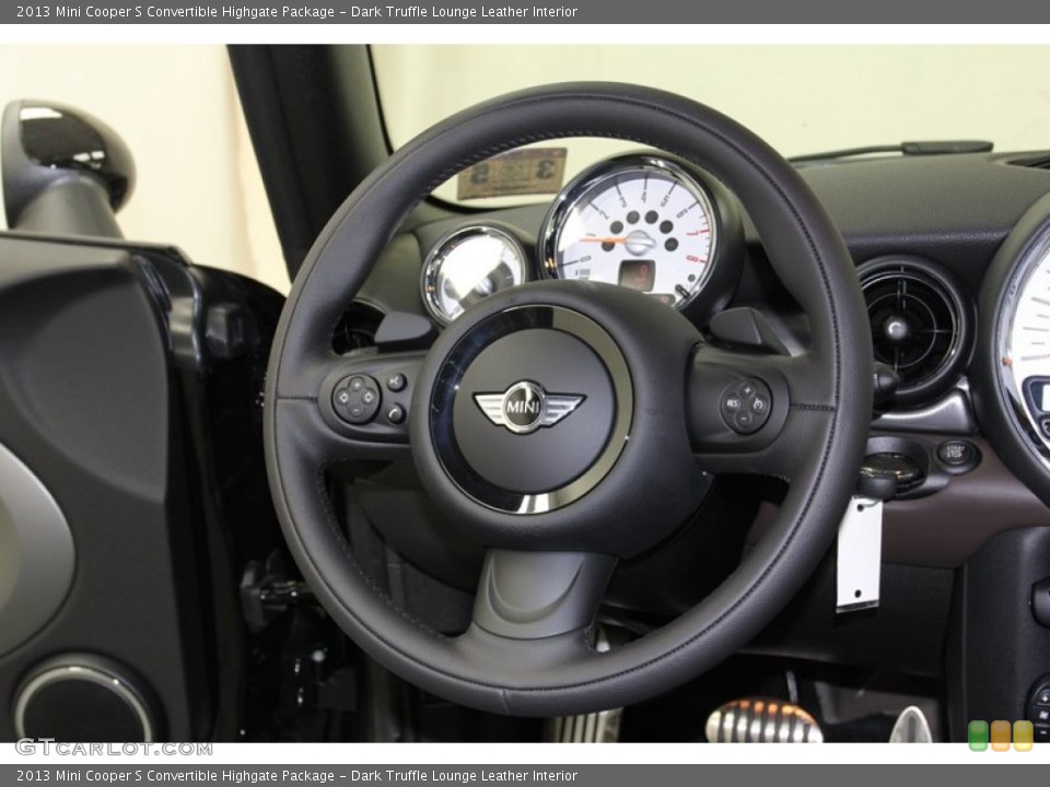Dark Truffle Lounge Leather Interior Steering Wheel for the 2013 Mini Cooper S Convertible Highgate Package #78274390
