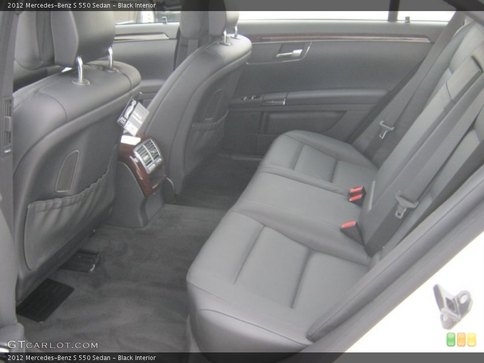 Black Interior Rear Seat for the 2012 Mercedes-Benz S 550 Sedan #78275965
