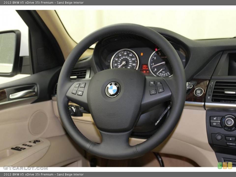 Sand Beige Interior Steering Wheel for the 2013 BMW X5 xDrive 35i Premium #78278226
