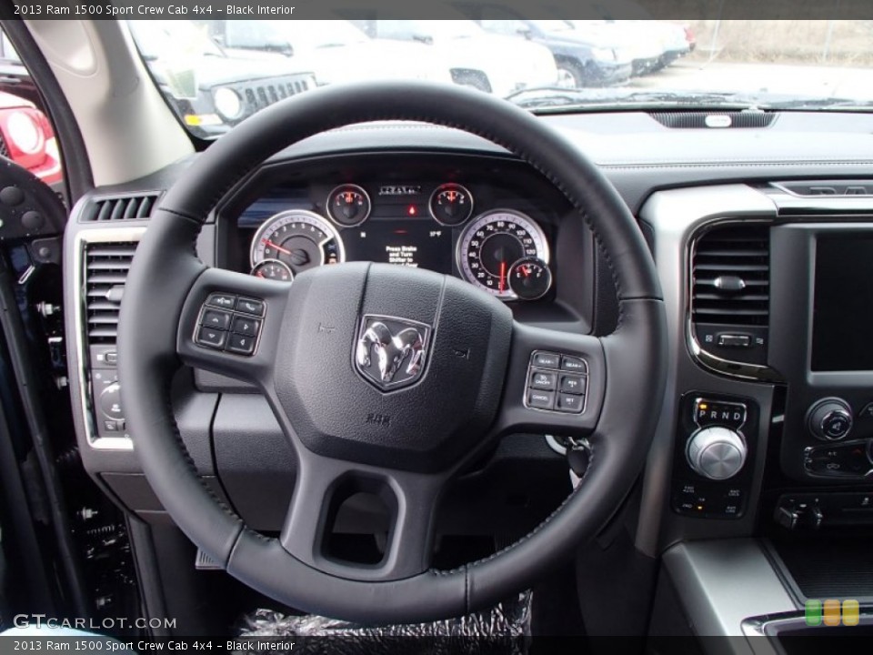 Black Interior Steering Wheel for the 2013 Ram 1500 Sport Crew Cab 4x4 #78281305