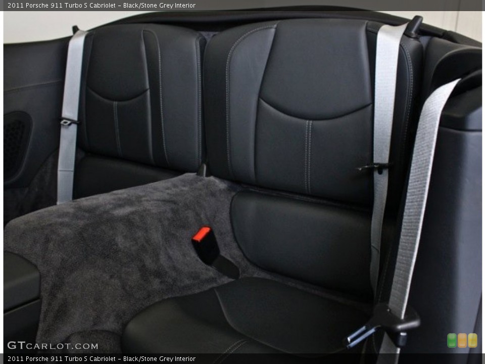 Black/Stone Grey Interior Rear Seat for the 2011 Porsche 911 Turbo S Cabriolet #78282217