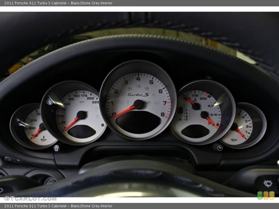 Black/Stone Grey Interior Gauges for the 2011 Porsche 911 Turbo S Cabriolet #78282329