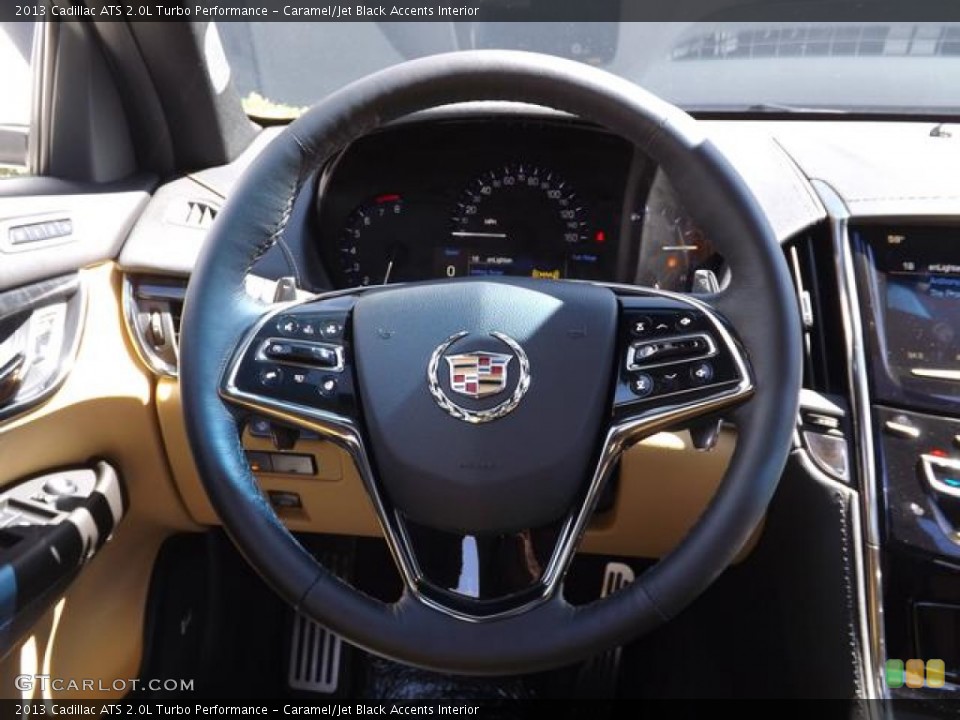 Caramel/Jet Black Accents Interior Steering Wheel for the 2013 Cadillac ATS 2.0L Turbo Performance #78285053