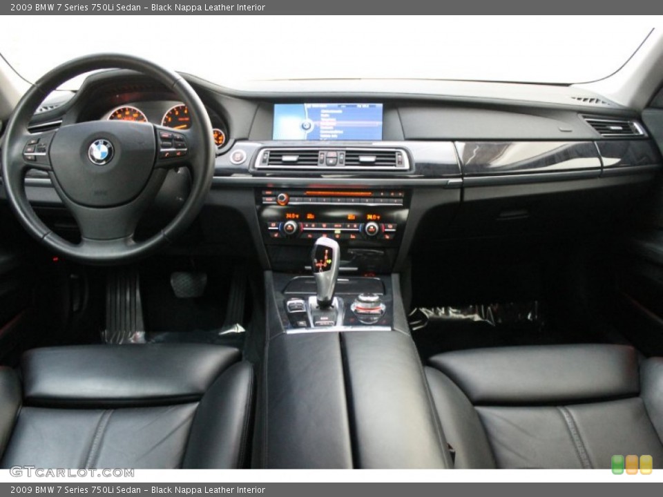Black Nappa Leather Interior Dashboard for the 2009 BMW 7 Series 750Li Sedan #78286288