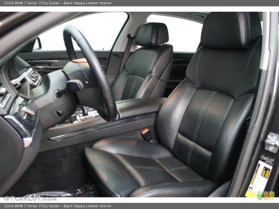 Black Nappa Leather Interior Front Seat for the 2009 BMW 7 Series 750Li Sedan #78286402
