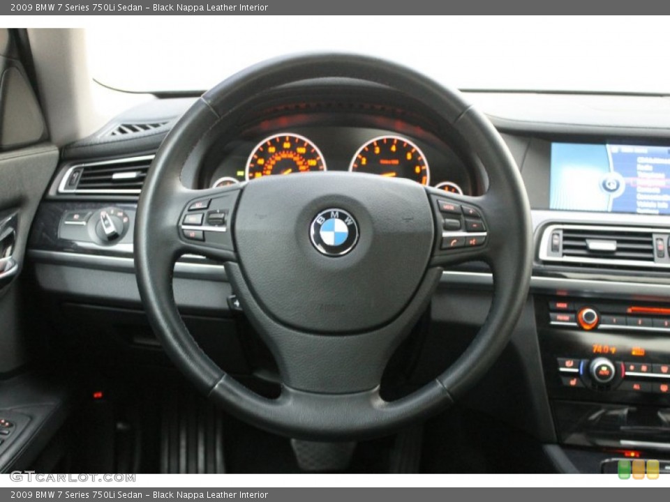 Black Nappa Leather Interior Steering Wheel for the 2009 BMW 7 Series 750Li Sedan #78286540
