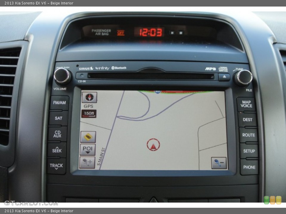 Beige Interior Navigation for the 2013 Kia Sorento EX V6 #78296216