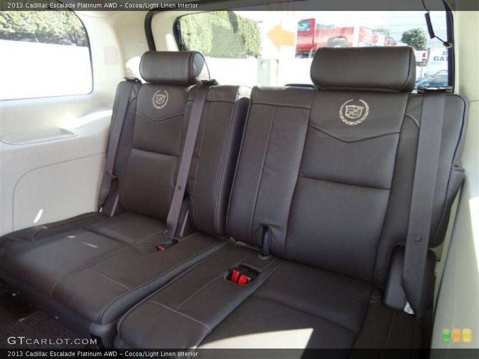 Cocoa/Light Linen Interior Rear Seat for the 2013 Cadillac Escalade Platinum AWD #78298442
