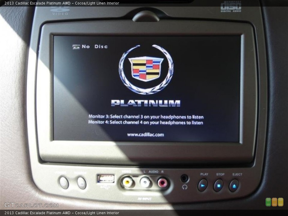 Cocoa/Light Linen Interior Entertainment System for the 2013 Cadillac Escalade Platinum AWD #78298600