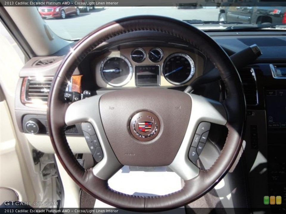 Cocoa/Light Linen Interior Steering Wheel for the 2013 Cadillac Escalade Platinum AWD #78298624